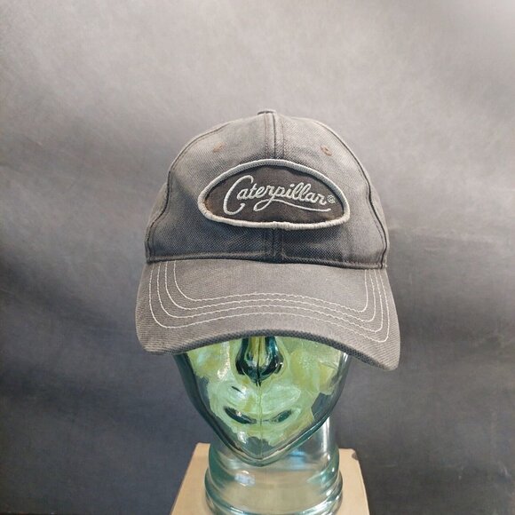 Caterpillar CAT Heavy Equipment faded brown With Patch Logo Strap back Hat - Picture 1 of 7